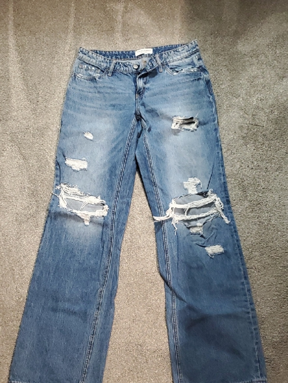 Flying Monkey Distressed Light Blue Flare Jeans